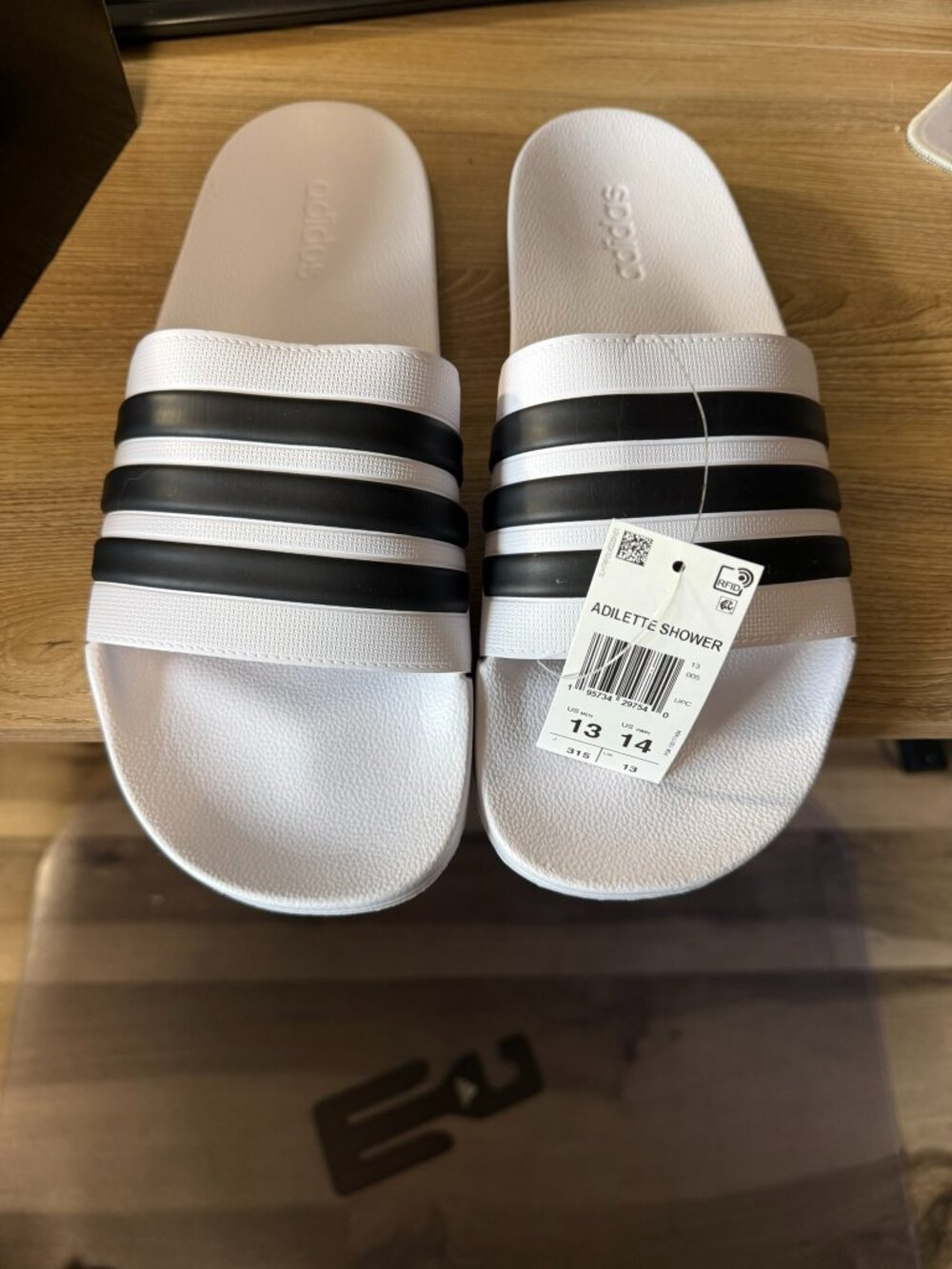 NWT White Adidas Slides